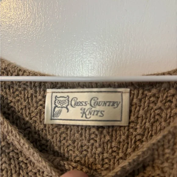 Cross Country Knits Elegant Brown Knit Short Sleeved Sweater Women’s Large - Picture 2 of 4